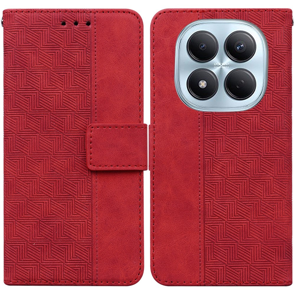 For Xiaomi Redmi Note 15 Pro 4G (Global) Case Geometry Pattern Leather Wallet Phone Cover with Wrist Strap