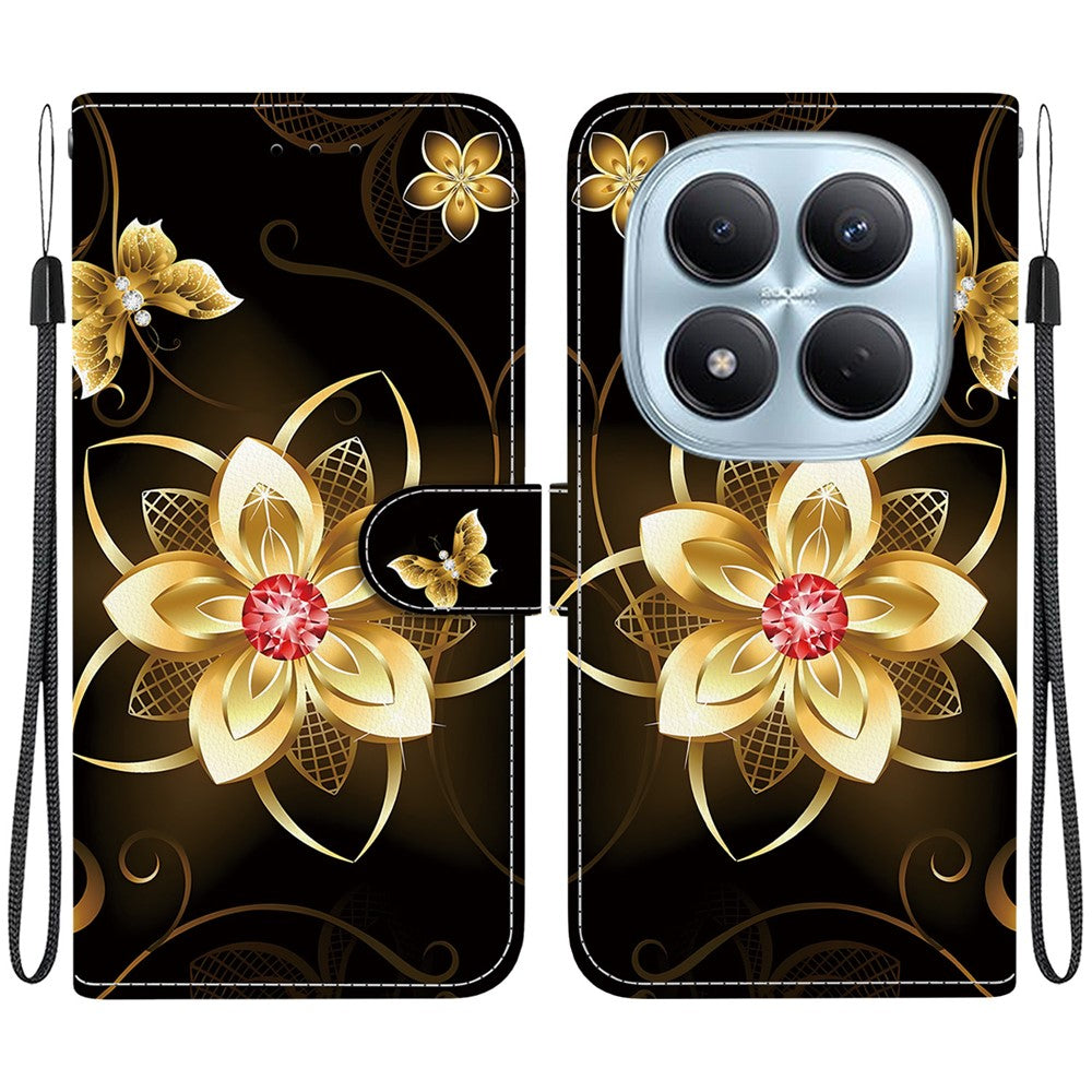 For Xiaomi Redmi Note 15 Pro 4G (Global) Case Pattern Printing Leather Flip Wallet Phone Cover with Lanyard