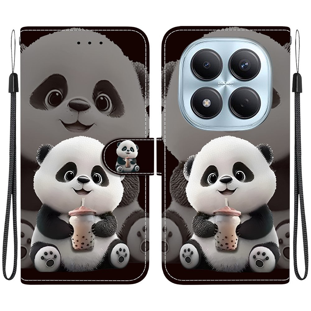 For Xiaomi Redmi Note 15 Pro 4G (Global) Leather Case Stand Wallet Pattern Printing Phone Cover with Wrist Strap