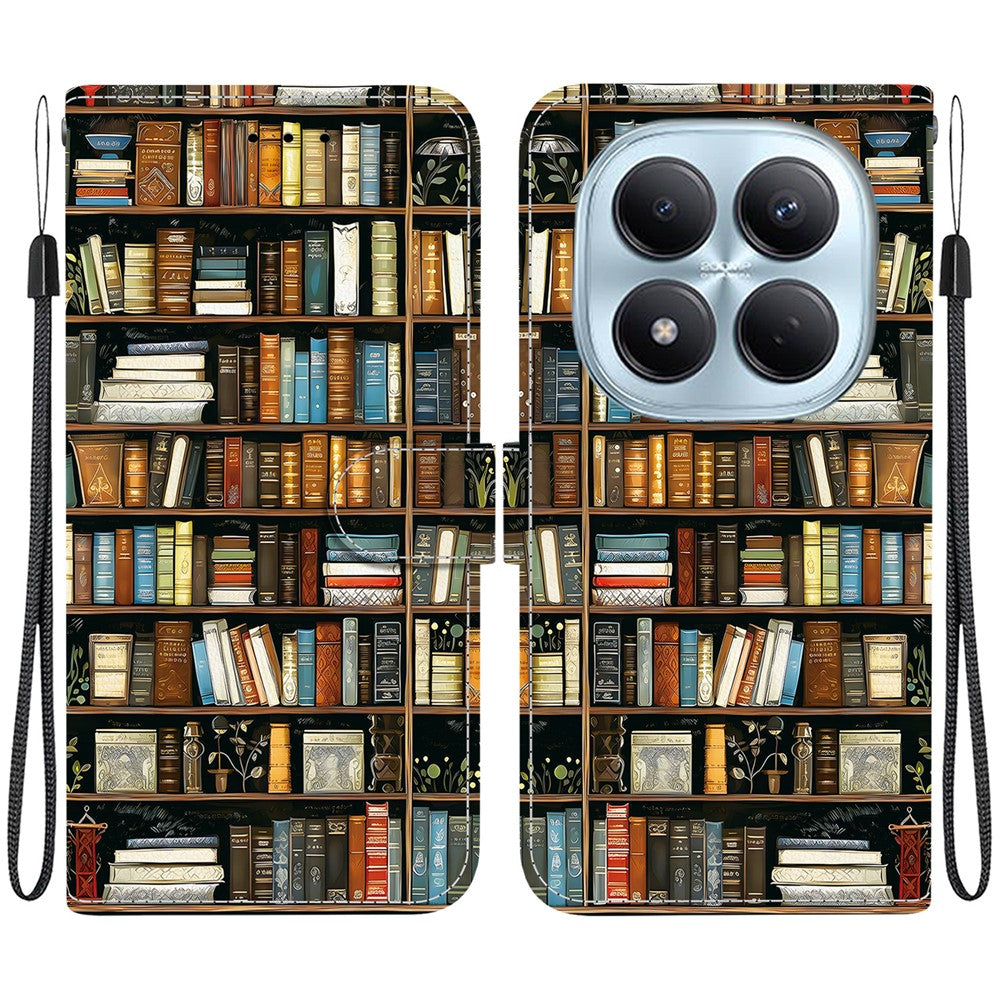 For Xiaomi Redmi Note 15 Pro 4G (Global) Leather Case Stand Wallet Pattern Printing Phone Cover with Wrist Strap