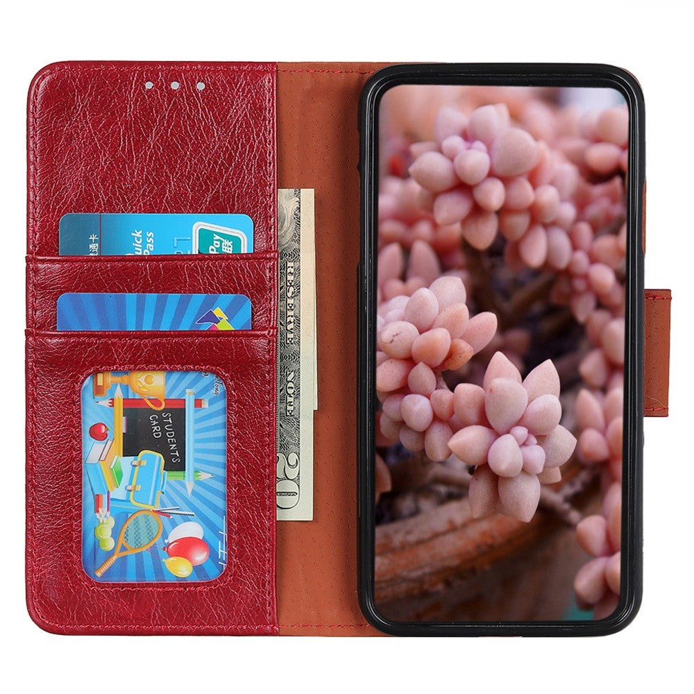 For Samsung Galaxy A54 5G Nappa Texture Split Leather Phone Case Viewing Stand Wallet Cell Phone Cover