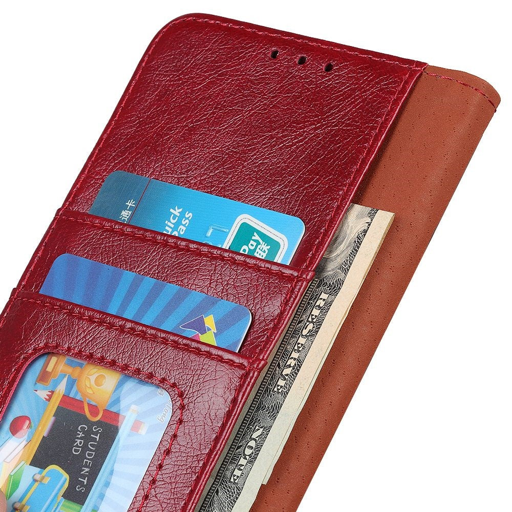 For Samsung Galaxy A54 5G Nappa Texture Split Leather Phone Case Viewing Stand Wallet Cell Phone Cover