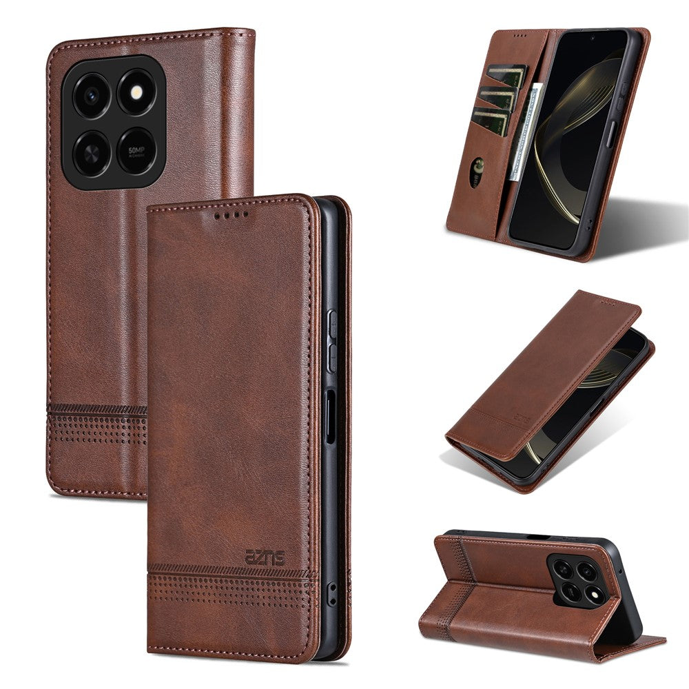 AZNS Phone Case For Honor 400 Smart 4G  /  400 Smart 5G  /  X7d 4G  /  Play10T 5G  /  Play 80 Pro 5G Cowhide Texture PU Leather Wallet Phone Cover