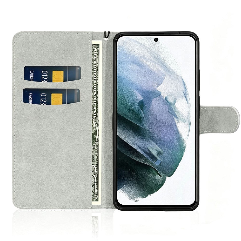 Samsung Galaxy A27 5G-skal i PU-läder med plånbok och korthållare, glitter, mobilskal