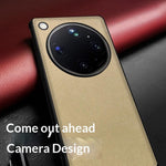 For Oppo Find X9 Ultra 5G Case Silk-Textured PU Leather Coated PC TPU Protective Phone Back Cover