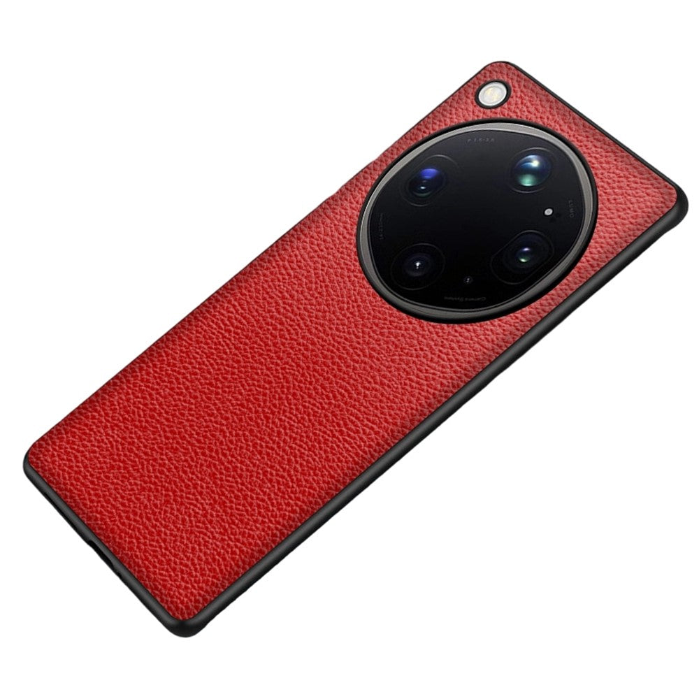 For Oppo Find X9 Ultra 5G Case Litchi Texture PU Leather Coated PC + TPU Protective Phone Back Cover