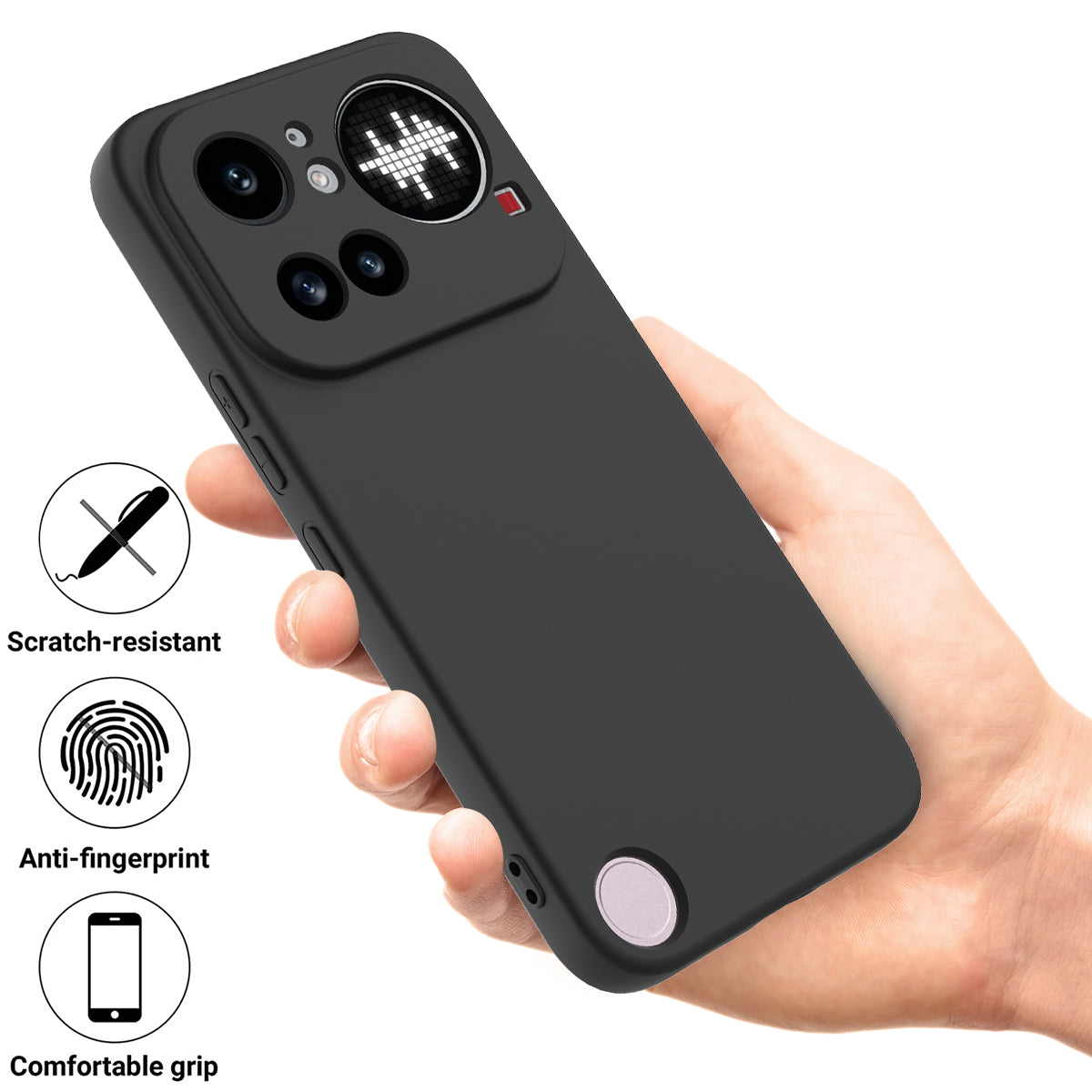 For Nothing Phone (4a) Pro Liquid Silicone Case Phone Back Cover with Hand Strap