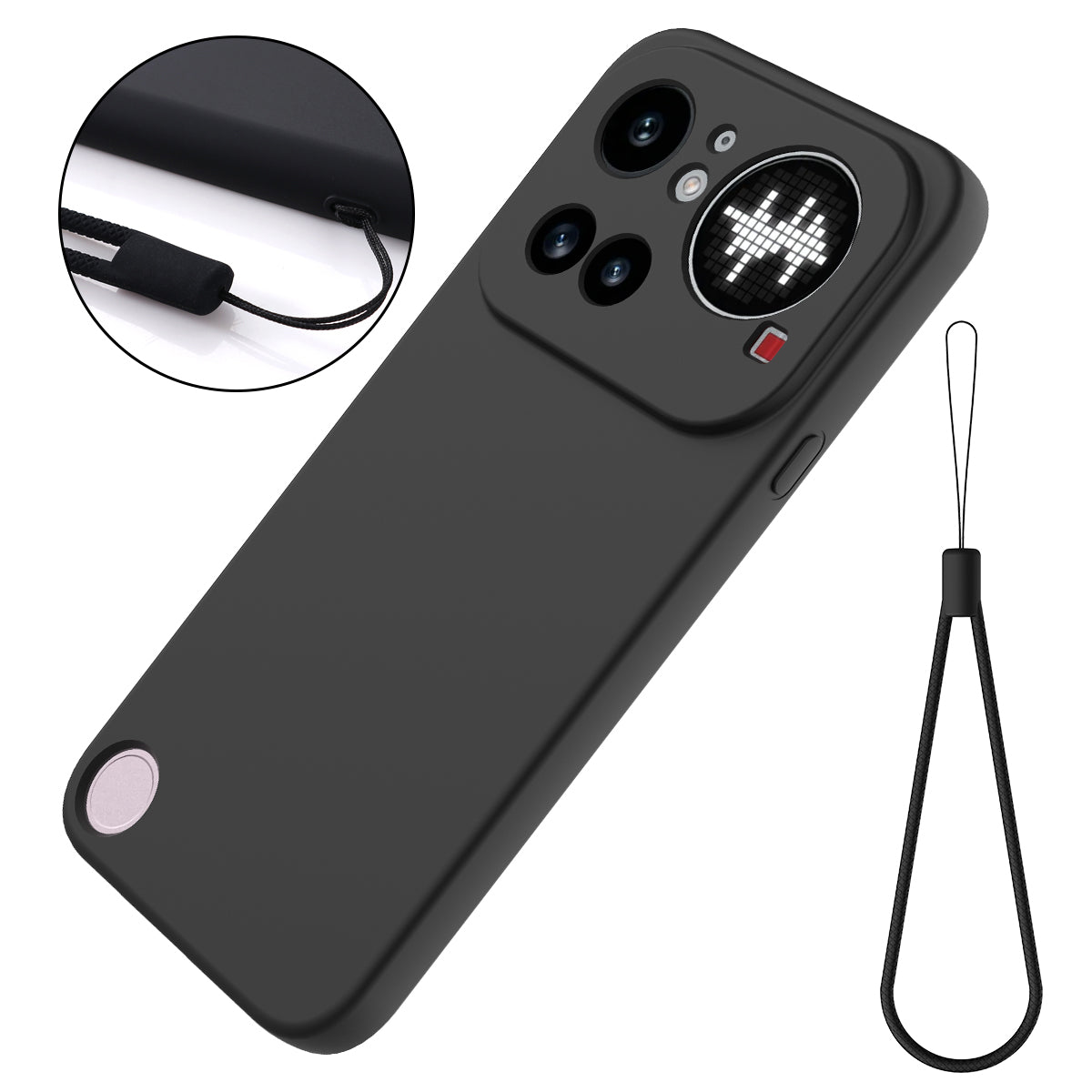 For Nothing Phone (4a) Pro Liquid Silicone Case Phone Back Cover with Hand Strap