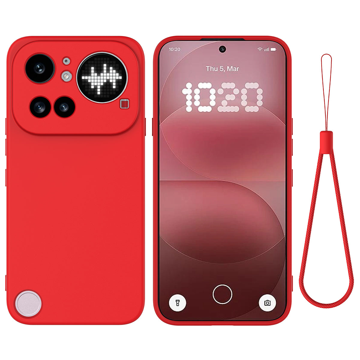 For Nothing Phone (4a) Pro Liquid Silicone Case Phone Back Cover with Hand Strap