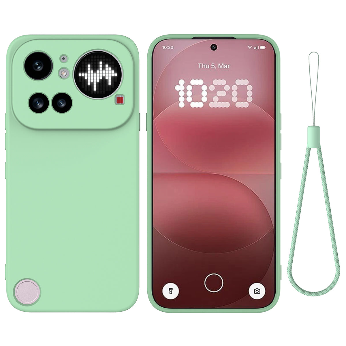 For Nothing Phone (4a) Pro Liquid Silicone Case Phone Back Cover with Hand Strap