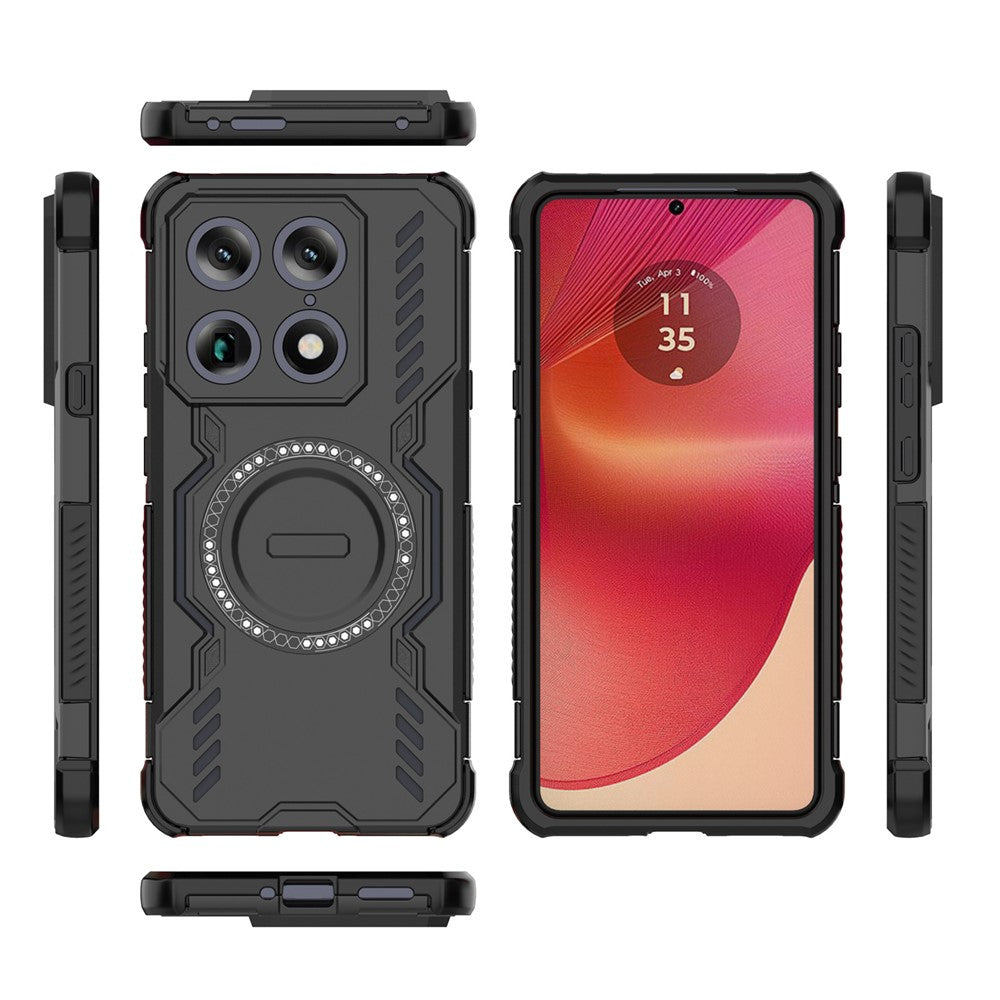 Til Motorola Signature 5G Magnetisk Etui Sommerfugl Armor Hul Varmeafledning PC + TPU Telefoncover
