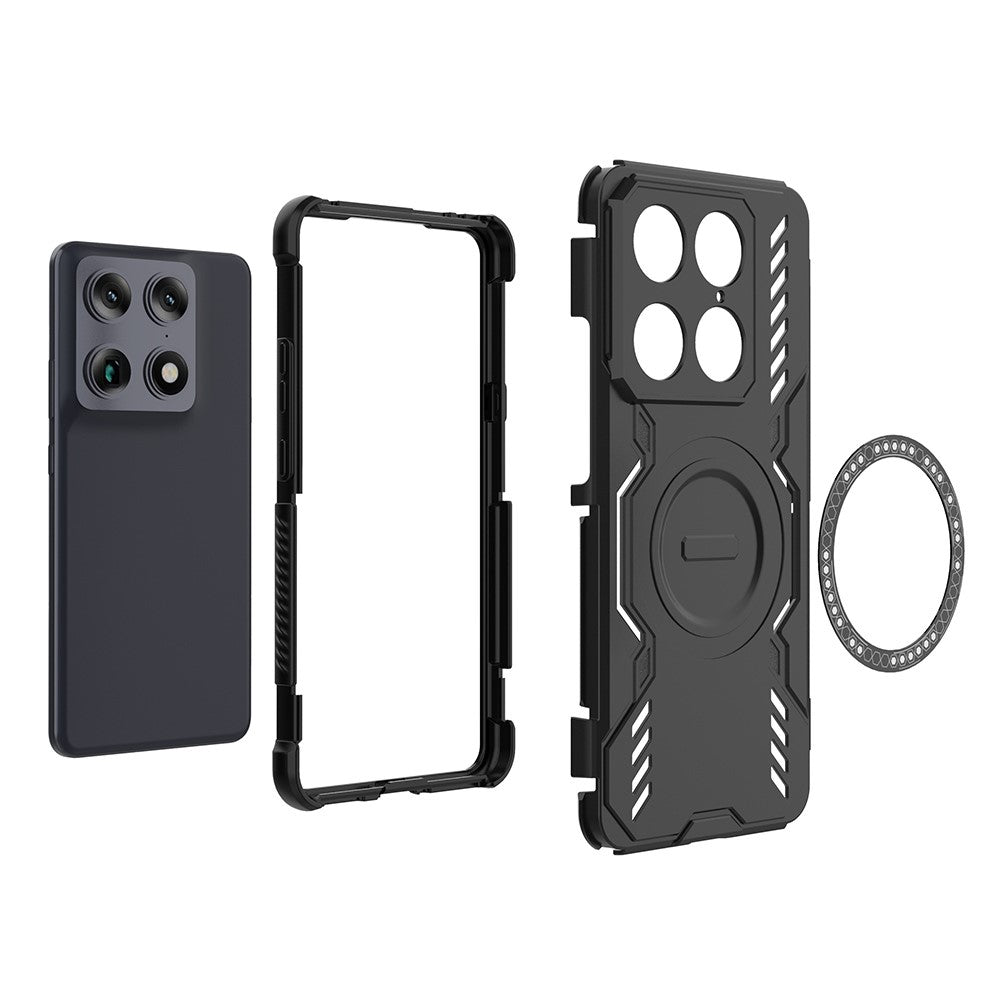 Til Motorola Signature 5G Magnetisk Etui Sommerfugl Armor Hul Varmeafledning PC + TPU Telefoncover
