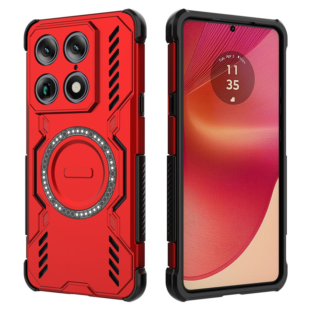 Til Motorola Signature 5G Magnetisk Etui Sommerfugl Armor Hul Varmeafledning PC + TPU Telefoncover