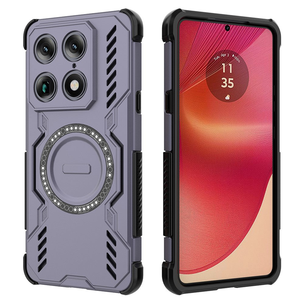 Til Motorola Signature 5G Magnetisk Etui Sommerfugl Armor Hul Varmeafledning PC + TPU Telefoncover