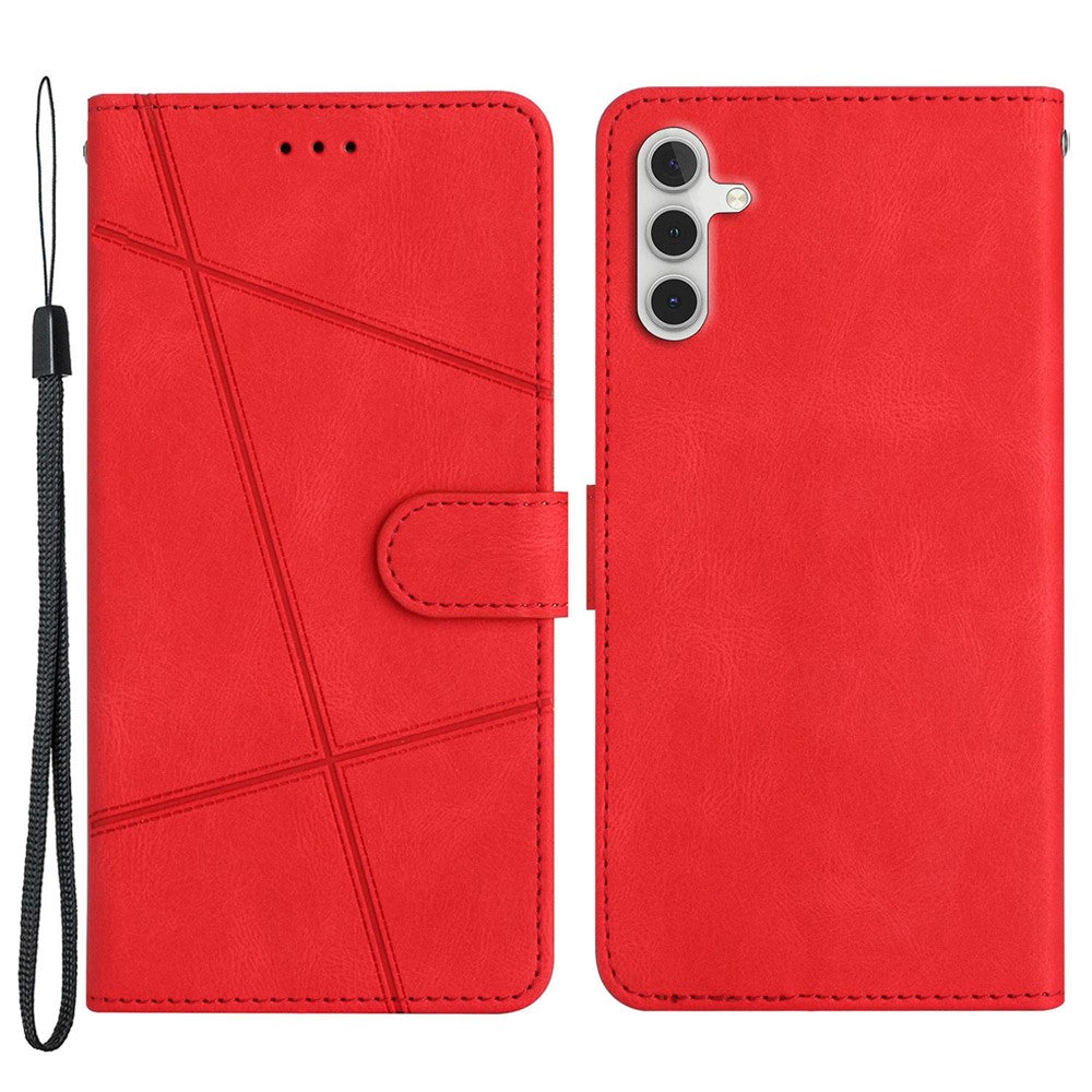 For Samsung Galaxy A04s 4G (164.7mm) Protective Phone Case Crazy Horse Texture PU Leather Cover Anti-Drop Wallet Stand Case with Strap