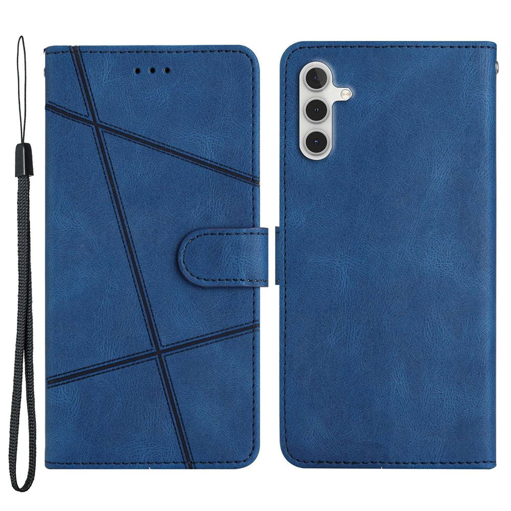 For Samsung Galaxy A04s 4G (164.7mm) Protective Phone Case Crazy Horse Texture PU Leather Cover Anti-Drop Wallet Stand Case with Strap