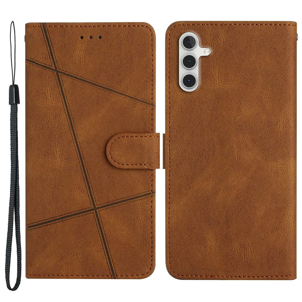 For Samsung Galaxy A04s 4G (164.7mm) Protective Phone Case Crazy Horse Texture PU Leather Cover Anti-Drop Wallet Stand Case with Strap
