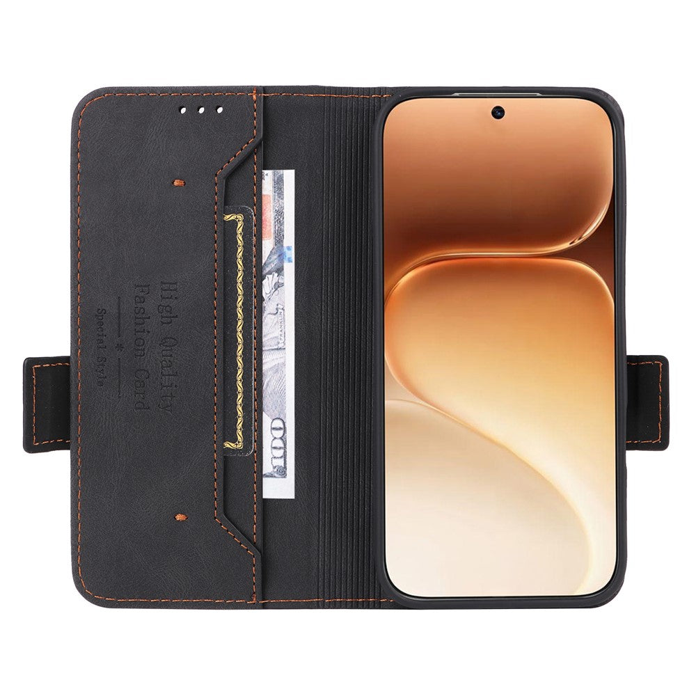 For Honor 600 5G  /  600 Pro 5G Case Leather Wallet Flip Phone Cover with Hardware Decor