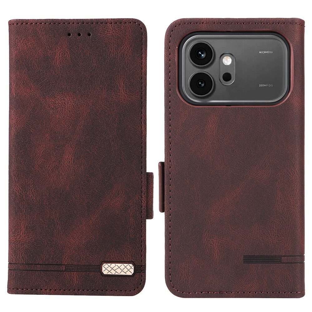 For Honor 600 5G  /  600 Pro 5G Case Leather Wallet Flip Phone Cover with Hardware Decor