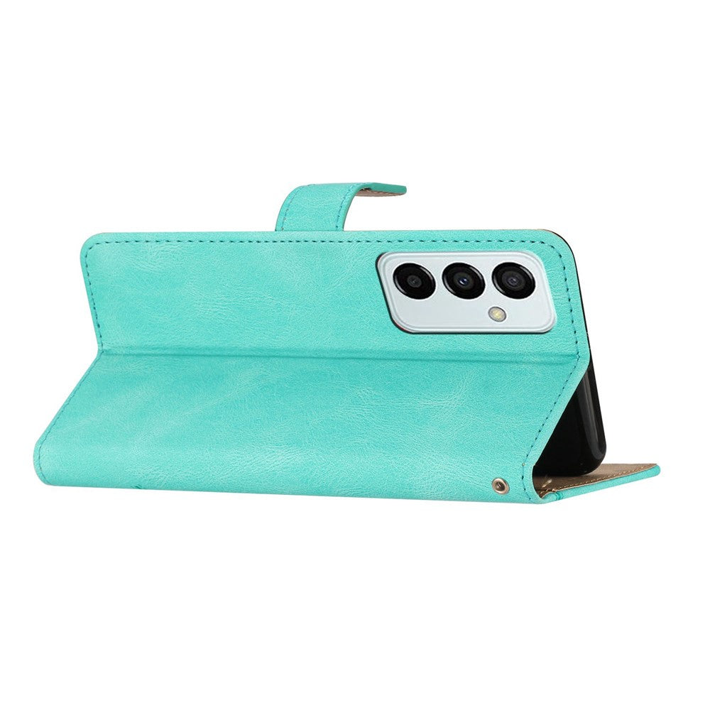 Pungtelefoncover til Samsung Galaxy F23 5G / M23 5G Stødsikkert PU-lædercover Crazy Horse-tekstur Standcover med rem