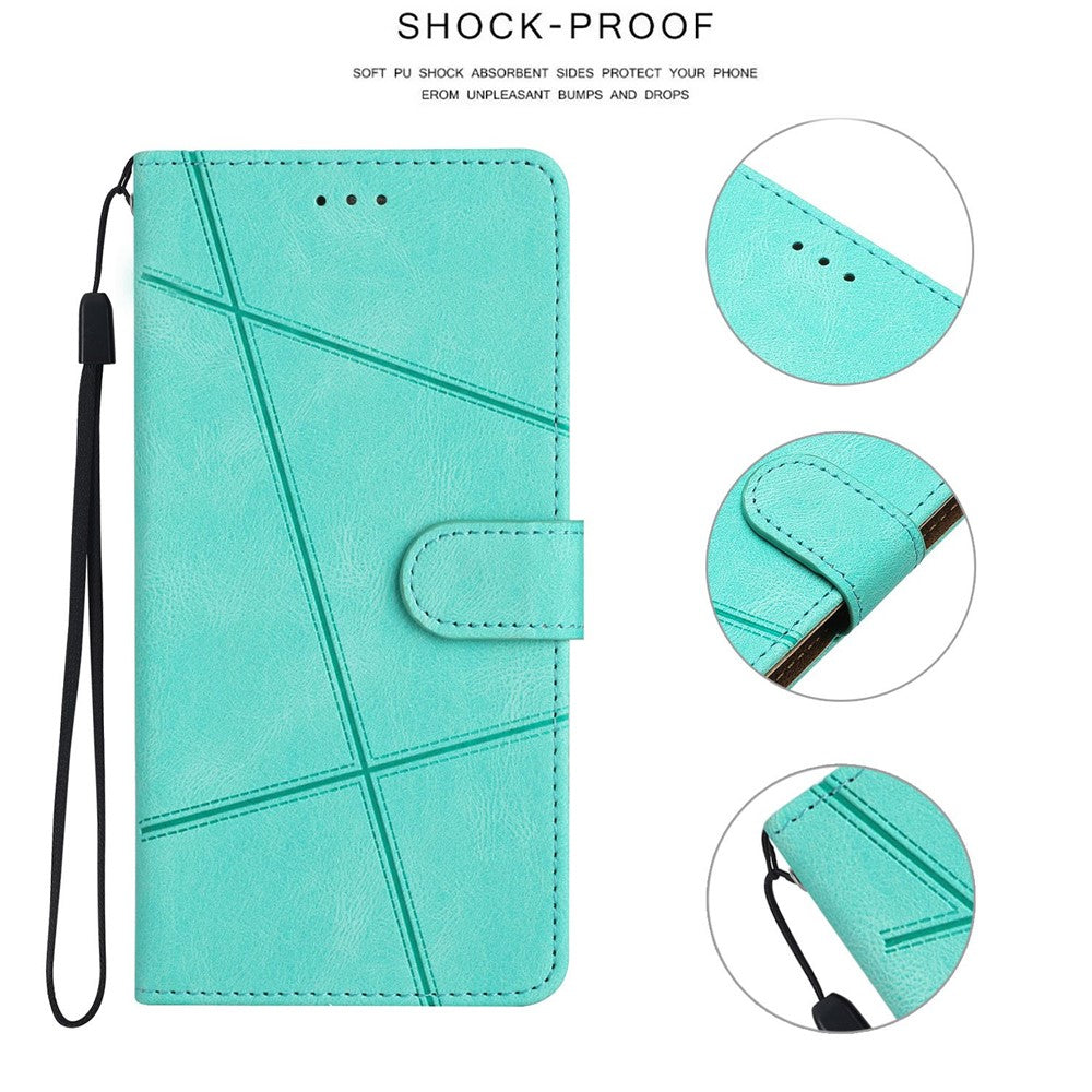 Pungtelefoncover til Samsung Galaxy F23 5G / M23 5G Stødsikkert PU-lædercover Crazy Horse-tekstur Standcover med rem