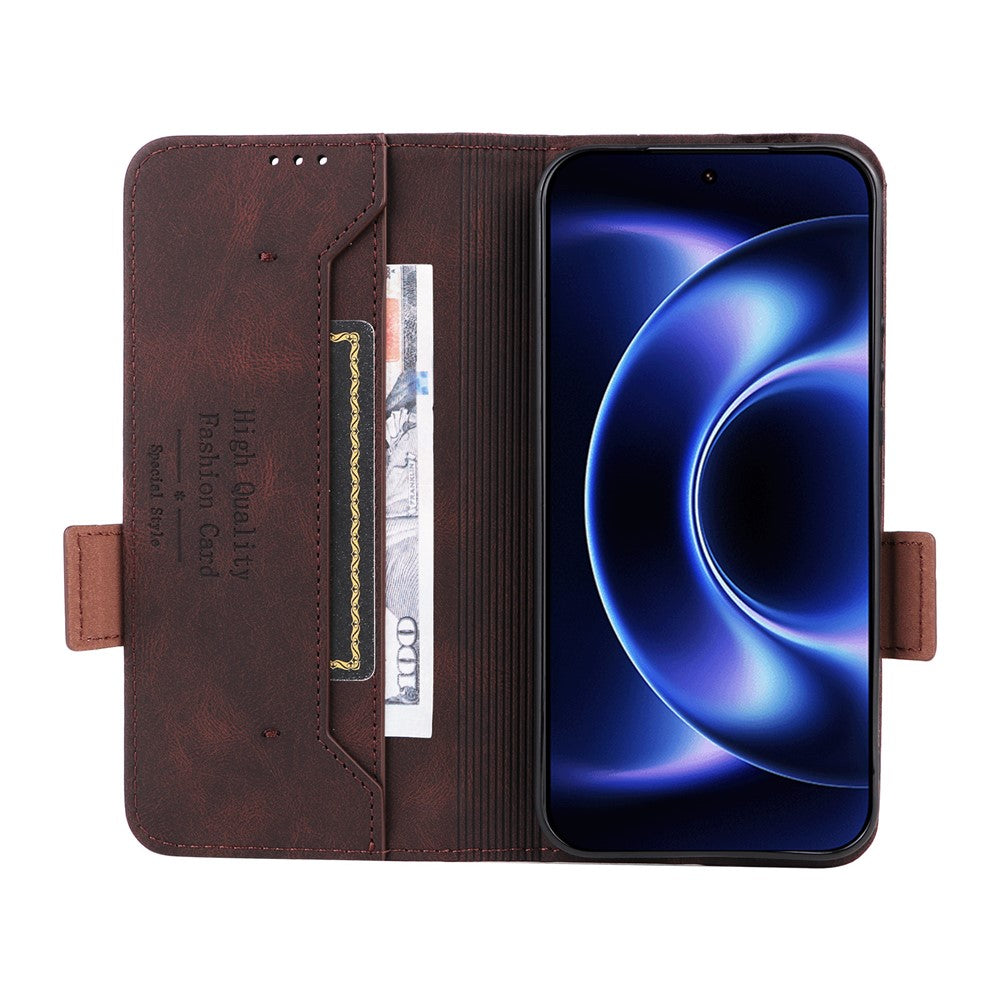 For Xiaomi 17 Ultra 5G Case Leather Wallet Flip Phone Cover with Hardware Decor