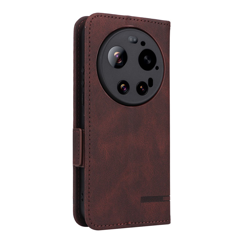 For Xiaomi 17 Ultra 5G Case Leather Wallet Flip Phone Cover with Hardware Decor