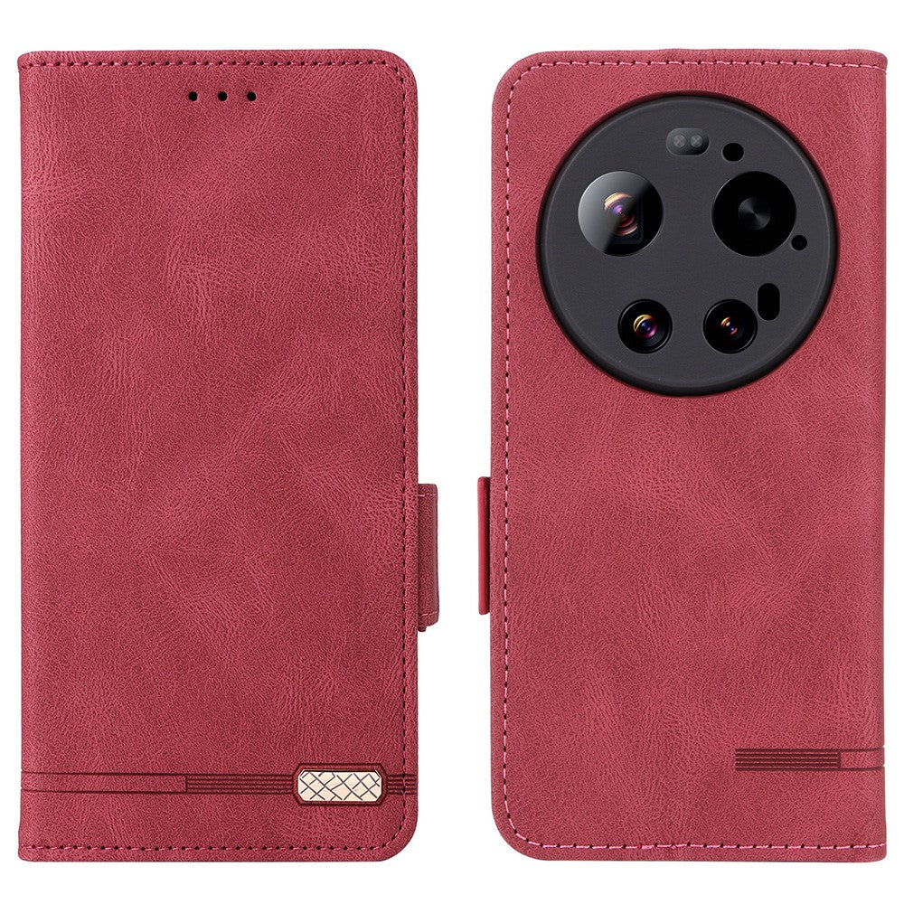 For Xiaomi 17 Ultra 5G Case Leather Wallet Flip Phone Cover with Hardware Decor