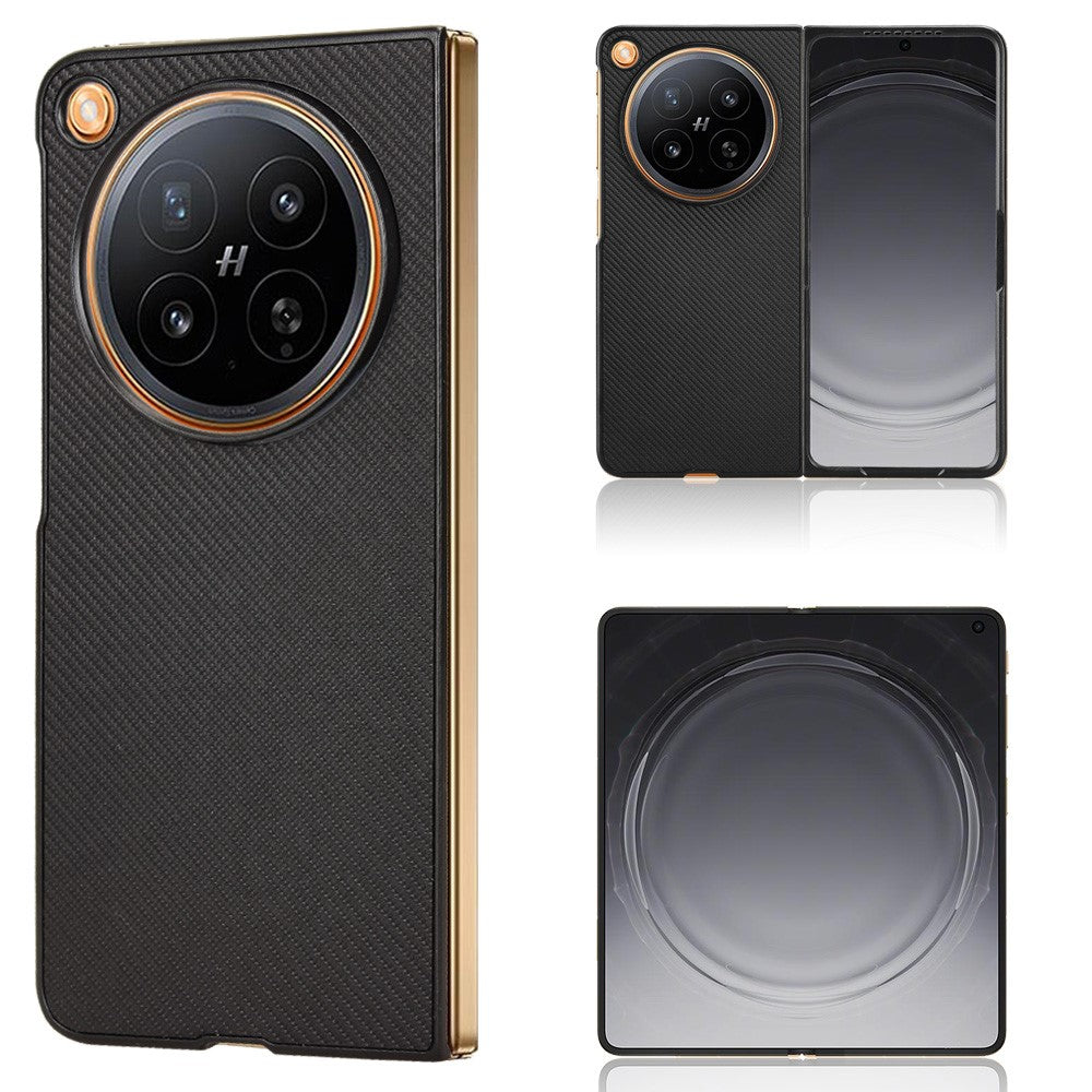 Til Oppo Find N6 5G Fold Cover Kulfibertekstur Stødsikkert PU + PC Telefoncover