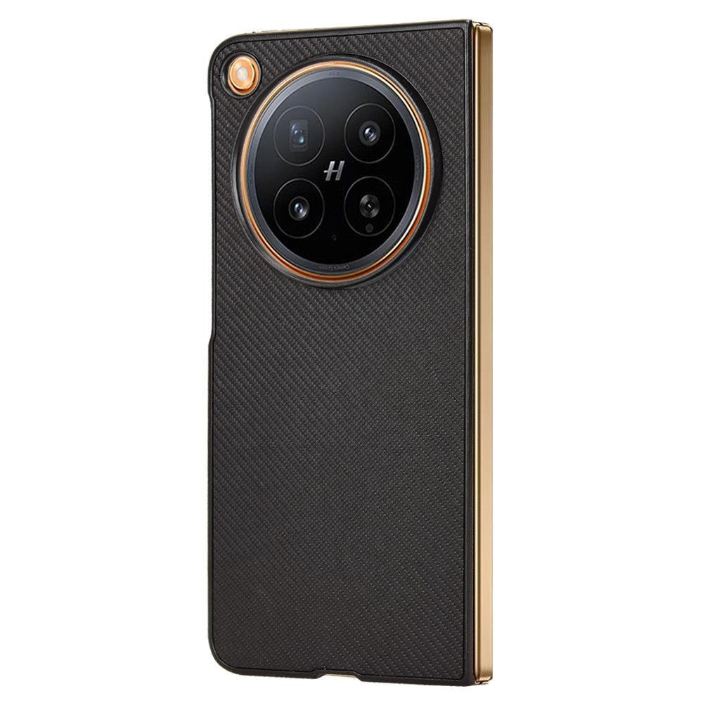 Til Oppo Find N6 5G Fold Cover Kulfibertekstur Stødsikkert PU + PC Telefoncover