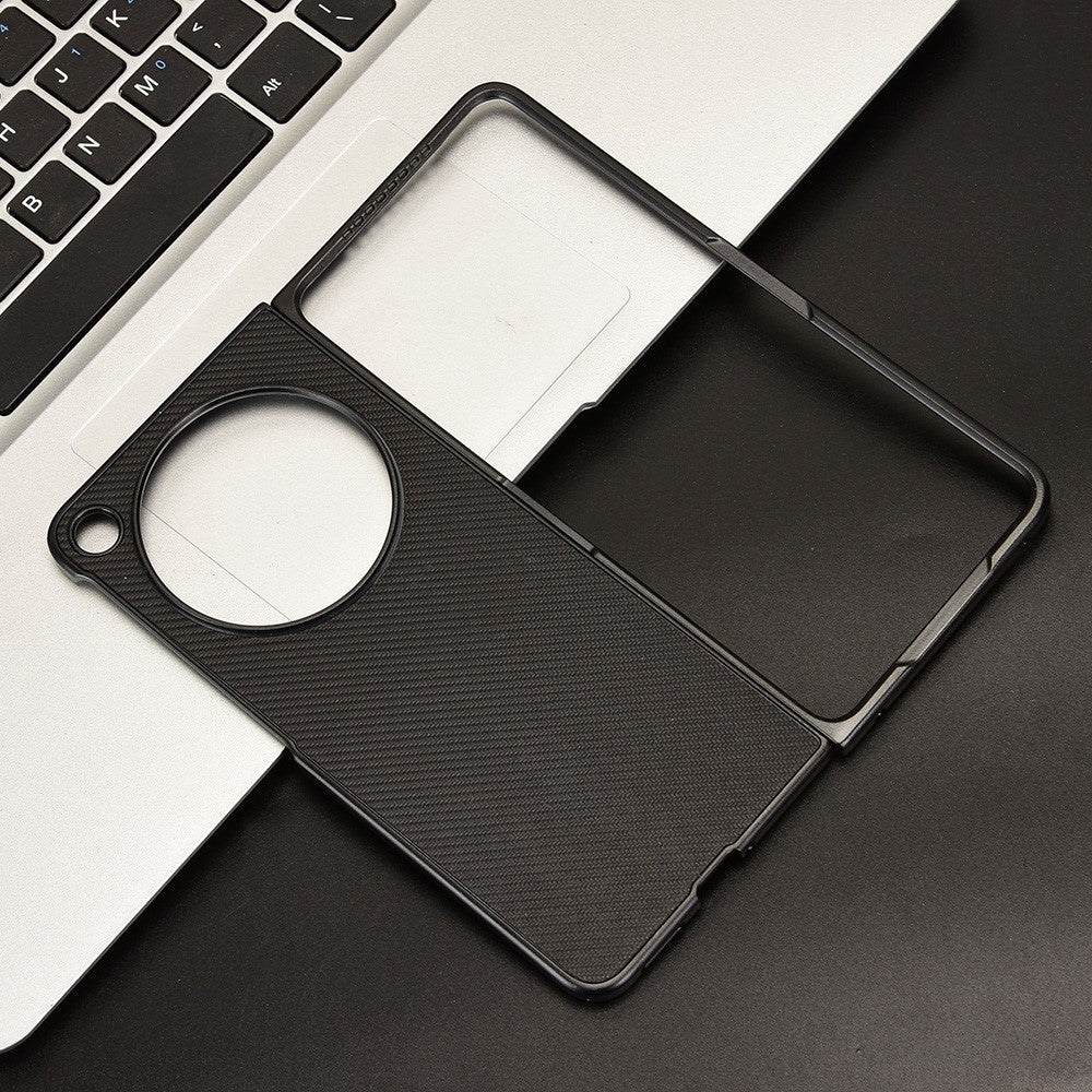 Til Oppo Find N6 5G Fold Cover Kulfibertekstur Stødsikkert PU + PC Telefoncover