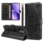 For Xiaomi Poco X8 Pro Max 5G / Xiaomi Redmi Turbo 5 Max 5G Wallet Case Embossed Mandala Pattern PU Leather + TPU Cover with Wrist Strap