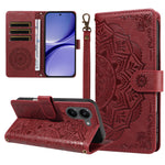 For Xiaomi Poco X8 Pro 5G / Xiaomi Redmi Turbo 5 5G Wallet Case Embossed Mandala Pattern PU Leather + TPU Cover with Wrist Strap