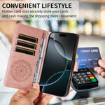 For Xiaomi 17 Ultra 5G Wallet Case Embossed Mandala Pattern PU Leather + TPU Cover with Wrist Strap