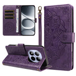 For Xiaomi Redmi Note 15 Pro 4G (Global) Wallet Case Embossed Mandala Pattern PU Leather + TPU Cover with Wrist Strap