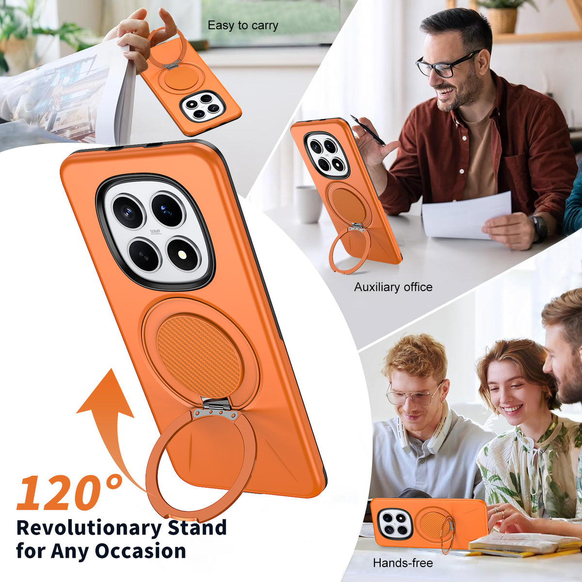 For Xiaomi Poco M8 Pro 5G / Xiaomi Redmi Note 15 Pro+ 5G (Global) Magnetic Case Rotating Kickstand TPU + PC Phone Cover