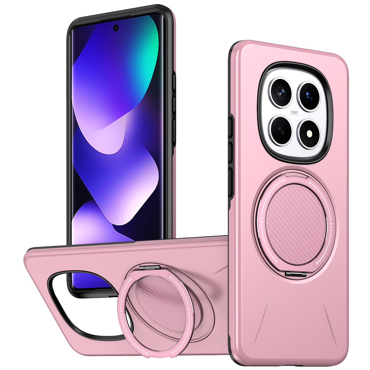 For Xiaomi Redmi Note 15 Pro 4G (Global) Magnetic Case Rotating Kickstand TPU + PC Phone Cover