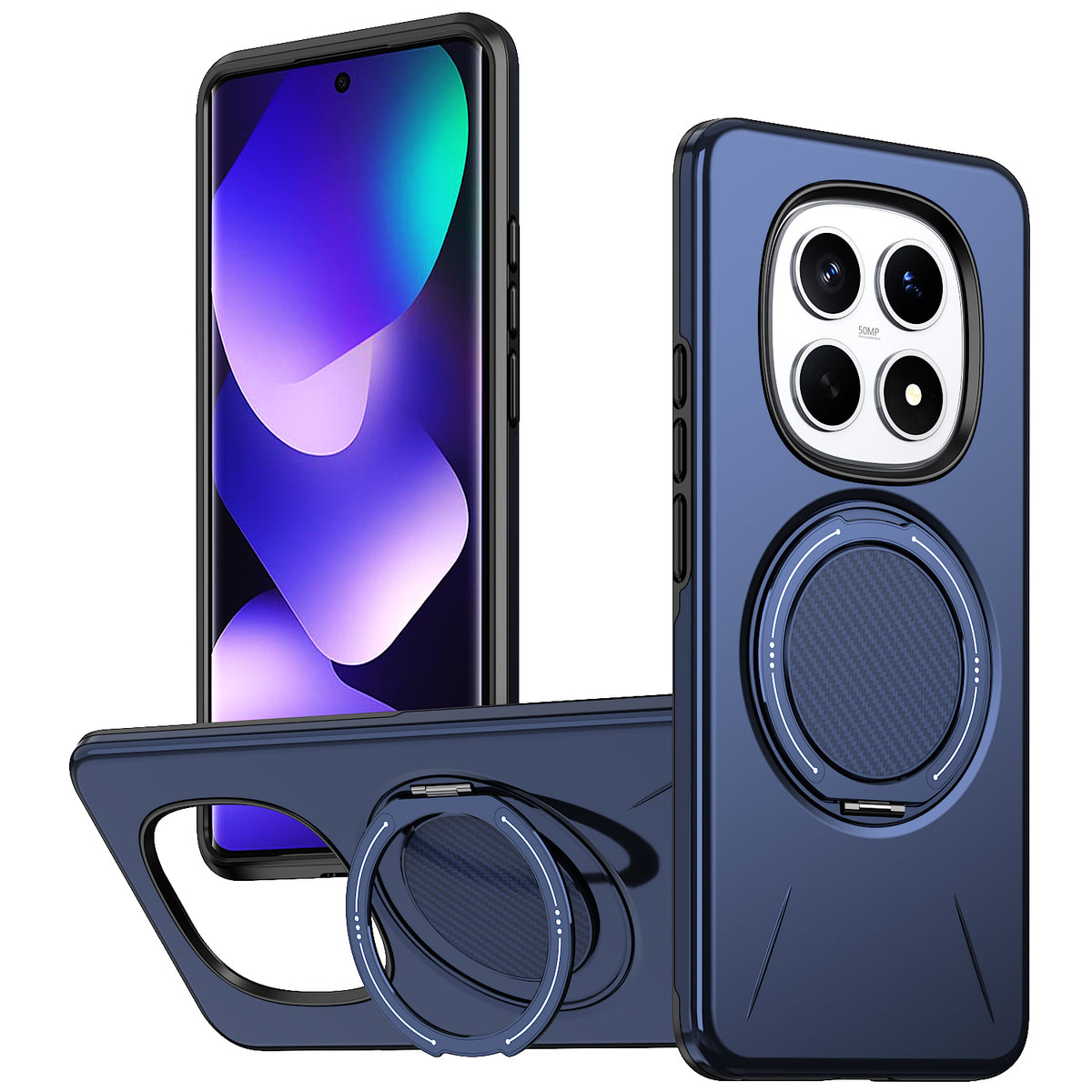For Xiaomi Redmi Note 15 Pro 5G (Global) Magnetic Case Rotating Kickstand TPU + PC Phone Cover