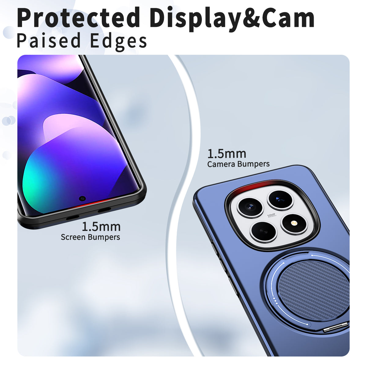 For Xiaomi Redmi Note 15 Pro 5G (Global) Magnetic Case Rotating Kickstand TPU + PC Phone Cover