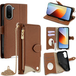 For Xiaomi Poco C85x 5G / Redmi A7 Pro 4G (171.56mm) Leather Case Wallet Stand Cover Irregular Tail Style with Chain Strap