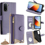 For Xiaomi Poco C85x 5G / Redmi A7 Pro 4G (171.56mm) Leather Case Wallet Stand Cover Irregular Tail Style with Chain Strap