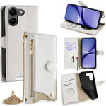 For Xiaomi Redmi Turbo 5 5G Leather Case Wallet Stand Cover Irregular Tail Style with Chain Strap