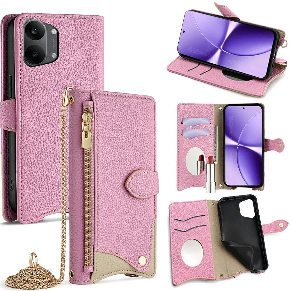For Xiaomi Redmi Turbo 5 Max 5G Leather Case Wallet Stand Cover Irregular Tail Style with Chain Strap