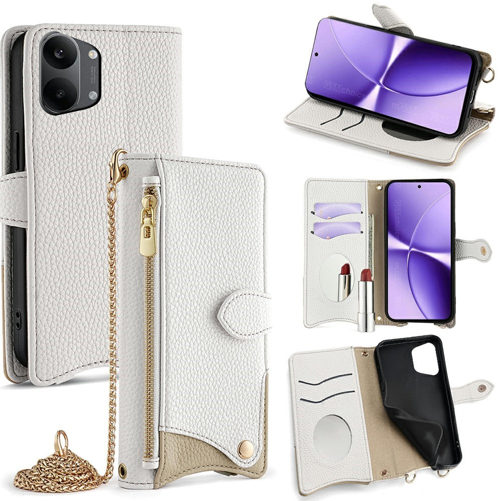 For Xiaomi Redmi Turbo 5 Max 5G Leather Case Wallet Stand Cover Irregular Tail Style with Chain Strap