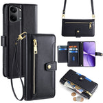 For Xiaomi Redmi Turbo 5 Max 5G Leather Case Zipper Pocket Wallet Phone Cover with 2 Straps