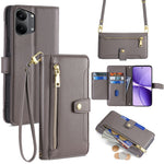 For Xiaomi Redmi Turbo 5 Max 5G Leather Case Zipper Pocket Wallet Phone Cover with 2 Straps