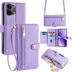For Xiaomi Redmi Turbo 5 Max 5G Leather Case Zipper Pocket Wallet Phone Cover with 2 Straps