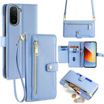 Xiaomi Poco C85x 5G / Redmi A7 Pro 4G (171.56mm) Läderfodral Blixtlåsficka Plånboksfodral med 2 Remmar