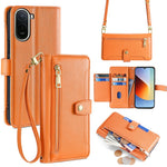 Xiaomi Poco C85x 5G / Redmi A7 Pro 4G (171.56mm) Läderfodral Blixtlåsficka Plånboksfodral med 2 Remmar