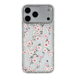 For iPhone 18 Pro Max / 17 Pro Max Case Rhinestone Edge Flower TPU + PC IMD Phone Cover